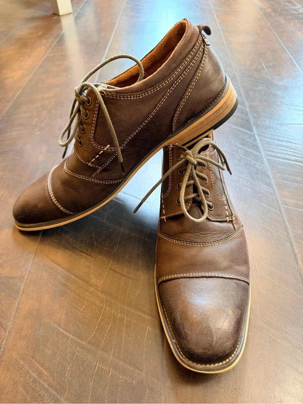 Steve Madden Dark Brown Leather Lace-Up Oxford